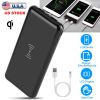Qi Wireless Charging Station 10000mAh Power Bank Phone Tablet Charger w/ 4 Flashlight For Travel Outdoor