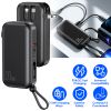 10000mAh Portable Charger with US Plug 3 Inbuilt Cables PD20W QC18W Fast Charging Power Bank with 5 Outputs External Battery Pack Fit For IOSPhone 14