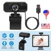 FHD 1080P USB Webcam w/ 360otatable Clip Streaming USB Camera Plug And Play For PC Video Conferencing Gaming Facetime Broadcast