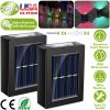 2Pcs Solar Deck Lights Outdoor 2LED Beads Waterproof Sensor Fence Stair Lamps For Patio Landscape Yard Color Changing Decorative Lamps