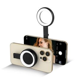 Magnetic Selfie Phone Light Portable Phone Fill Light LED Phone Ring Light with 6 Lighting Modes 180lip Sticky Metal Ring for Photography Video Con