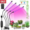 Grow Lights for Indoor Plants, iMounTEK 80W 80 LEDs Plant Lights with Red Blue Full Spectrum 10 Dimmable Level 360djustable Gooseneck 3/6/12H Timer