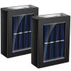 2Pcs Solar Deck Lights Outdoor 2LED Beads Waterproof Sensor Fence Stair Lamps For Patio Landscape Yard Color Changing Decorative Lamps