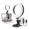 6.3in LED Ring Light for Laptop with Clip USB Powered Selfie Desk Dimmable Light 3 Light Modes Ring Fill Light for Live Stream Make up Photography