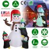 5.9FT Christmas Inflatable Outdoor Decoration Snowman Penguin Blow Up Yard Decoration with LED Light Built-in Air Blower for Winter Holiday Xmas Garde