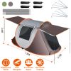 3-4 Person Pop Up Tent Automatic Setup Camping Tent Waterproof Instantåtup Tent with 4 Tent Poles 2 Mosquito Net Windows Carrying Bag for Hiking Cli