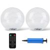 2Pcs Floating Pool Lights 14in Solar Powered Pool Balls IP68 Waterproof Inflatable/ol Decoration Lights with Remote Control 3 Light Modes Timer Adju