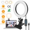 6.3in LED Ring Light for Laptop with Clip USB Powered Selfie Desk Dimmable Light 3 Light Modes Ring Fill Light for Live Stream Make up Photography