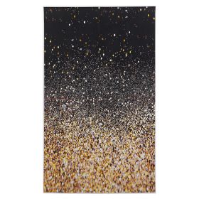 5x7FT Glitter Photo Backdrop Gradual Glitter Black Gold Bokeh Spots Photography Background for Studio Birthday Party Events Decoration