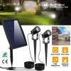 Twin Solar Spotlight Outdoor Light Sensor Lamps Wall Lawn Garden Pathway Waterproof