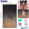 5x7FT Glitter Photo Backdrop Gradual Glitter Black Gold Bokeh Spots Photography Background for Studio Birthday Party Events Decoration