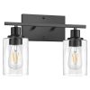 2 Light Wall Sconce Lighting with Clear Glass Shade Bathroom Vanity Lamp Fixture Modern Mounted Light for Porch Mirror Living Room Bedroom Hallway