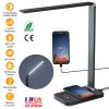 Foldable LED Desk Lamp with Wireless Charger USB Charging Port Dimmable Eye Caring Table Read Lamp with 5 Color Modes 3 Intensities
