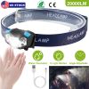 20000LM LED Headlamp USB Rechargeable Wave Motion Sensor Headlight Water-resistant Fishing Head Torch Outdoor Emergency Flashlight