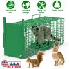 26in Single Door Live Animal Cage Trap For Animals Under 5LBS Easy To Setup Humane Galvanized Iron Trap Cage For Small Cats Rabbits Squirrels Moles Ch