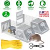 2Pcs Humane Mouse Trap Cage No Assembly Need Automatic Continuous Rat Trap with Single Way Door Reusable Catch And Release Live Cage Trap for Rodents