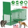 26in Single Door Live Animal Cage Trap For Animals Under 5LBS Easy To Setup Humane Galvanized Iron Trap Cage For Small Cats Rabbits Squirrels Moles Ch