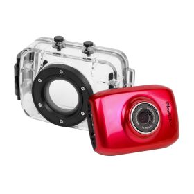 720p HD Sport Action Camera with 2" Touchscreen in Red