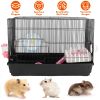 2-Tier Hamster Cage Small Animal Critter House Habitat Cage Hamster Playpen for Pet Rat Mice Hamster