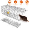 Foldable Rat Trap Cage Humane Live Rodent Trap Cage Galvanized Iron Mice Mouse Control Bait Catch with Detachable L Shaped Rod