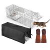 31x12x11olding Live Animal Trap Cage With Waterproof Cover And Gloves Humane Easy To Catch And Release Trap For Stray Cats Raccoons Squirrel Skunk