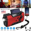 Emergency Solar Hand Crank Weather Radio AM/FM/NOAA Radio SOS 2000mAh Power Bank Flashlight w/ Reading Lamp