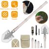 Military Folding Shovel Multifunctional Survival Emergency Spade Tactical Multi Tool For Outdoor Camping Hiking Backpacking w/ Compass