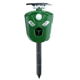 Electric Solar Powered Ultrasonic Animal Repeller 360ltrasonic Animal Driver with Motion Sensor LED Flashing Lights Waterproof Outdoor Animal Repel
