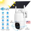 Solar Wireless Security Camera IP65 Waterproof Battery Powered 2.4G WiFi 1080P Surveillance Camera System with Spotlight Night Vision Human Motion Det