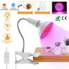 LED Grow Light 12W 200 Red Blue LEDs Plant Grow Lamp 360¯tatable Plant Light w/ Desk Clip for Plants Indoor