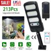 Solar Street Wall Light Outdoor 213Pcs LED Beads PIR Motion Sensor Remote Control Wireless Lamps IP44 Waterproof Lighting For Garage Front Door Garden