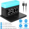 3 in 1 Wireless Charger Fast Charging Station Dock with Alarm Clock and Dimmable Colorful Night Light Fit for iPhone 14/13/12/11/Pro Max/iWatch/AirPod