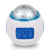 Kids Music Star Sky LED Projection Lamp Digital Alarm Clock Thermometer Calendar Lights