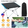 Folding Camping Table Aluminum Alloy Portable Desk Collapsible Outdoor Lightweight Picnic Table w/ Carry Bag For Camping Beach Backpacking Fishing Tra