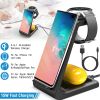 15W 3 in 1 Wireless Charger Dock Fast Charging Station Stand Holder Fit for iPhone 13/12/11/XS Apple Watch Series 7/6/5/4/3/2/1 AirPods 2 AirPods Pro