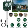 Solar Powered Ultrasonic Animal Repeller PIR Motion Sensor Rat Cat Dog Repellent Deterrent IP66 Waterproof Deer Raccoon Rabbit Squirrel Bird%st Repe