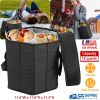 Collapsible Grocery Cooler Bag 3 Gallon Insulated Food Container Seat Combo for Camping Picnic Shopping