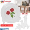 6Pcs Plastic Easels Plate Display Stand Picture Frame Holder for Photo Dish Art Pieces Certificates Placecard Home Office Birthday Decoration