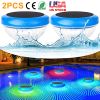 2Pcs Solar Powered Floating LED Light IP65 Waterproof Rechargeable Pool Lamps Gradient Multicolor Changing Outdoor Decortive Lights for Party Pool Pon