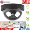 Fake Security Camera Dome Dummy Camera w/ Realistic Looking Flash LED Lights Simulated Surveillance Security for Home Shop Factory