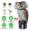 Lifelike Owl Decoy with 360 Degree Rotatable Head Scare Bird Squirrel Away Pest Repellent Bird Deterrent Outdoor Garden Yard Protector