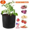 3 Pack Plant Grow Bags Potato Vegetable Planter Bags Breathable Planting Fabric Pots 3Gallons