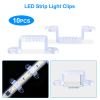 10Pcs LED Strip Light Clips Plastic Fasteners Mounting Brackets Transparent Fixing Holder for 13mm Wide Waterproof Strip Light