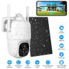 Solar Wireless Security Camera IP65 Waterproof Battery Powered 2.4G WiFi 1080P Surveillance Camera System with Spotlight Night Vision Human Motion Det