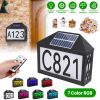 Christmas Solar Address Sign IP55 Waterproof Colorful House Numbers Plaque Wall Mounted LED Address Sign with 9 Lighting Modes Remote Control for Yard