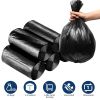5 Rolls Overall 50 Count Black Garbage Bags Disposable Trash Bags Trash Can Liners Unscented Leak Resistant for Camping Toilet Home Office