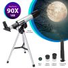Refractive 90X Astronomical Monocular Telescope for Kids and Lunar Beginners for HD Viewing Space Star Moon Tripod 2 Eyepieces