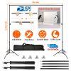 6.5 x 10ft Photo Video Studio Backdrop Background Stand Adjustable Heavy Duty Photography Backdrop Support Stand Set with Carrying Bag Clamps