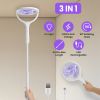 3 In 1 Electric Bug Zapper Racket 90¯tating Bug Zapper Wand Indoor Outdoor Handheld Mosquito Swatter with Telescopic Extension Wand