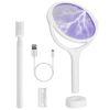 3 In 1 Electric Bug Zapper Racket 90¯tating Bug Zapper Wand Indoor Outdoor Handheld Mosquito Swatter with Telescopic Extension Wand
